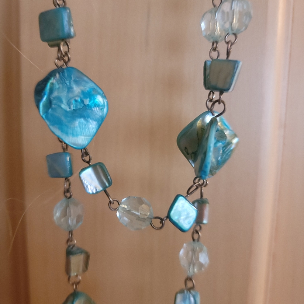 Charming Fashion Bug 2 strand NWT  Blue Beaded Necklace